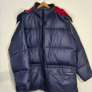 Polo Jeans Co Ralph Lauren Down Puffer Jacket Men’s XL Navy Red Vintage